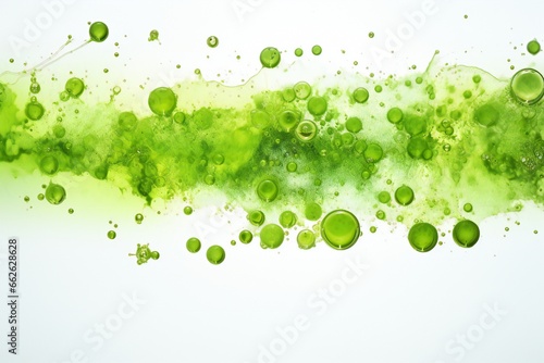 Rectangular horrible banner, bubbly, green acid that reminds one of disease and toxicity on white background Generative AI