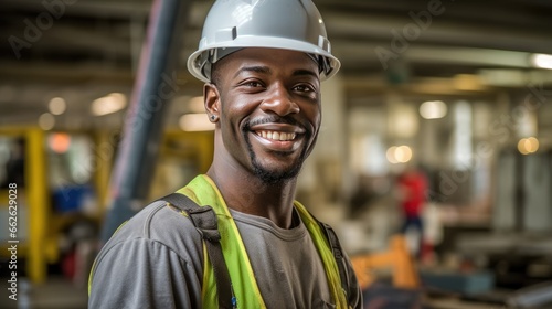 Construction worker Wearing a Hard Hat with Pride and a Smile © tydeline