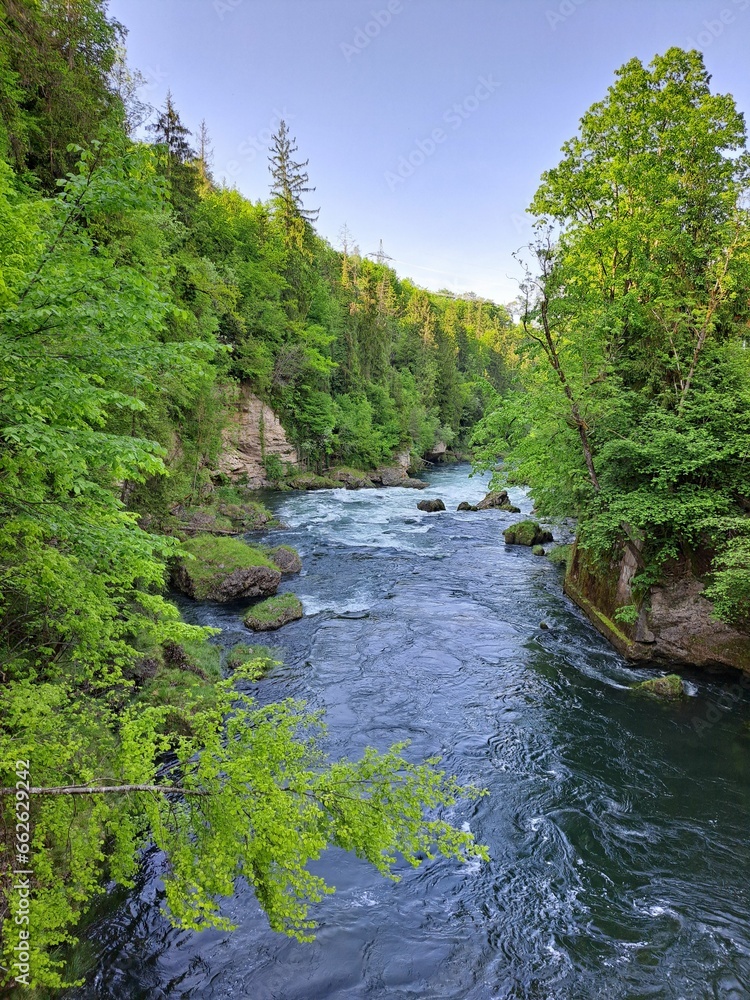 the great smoky river from a bridge in the mountains of the adirondak the great smoky river from a bridge in the mountains of the adirondak
