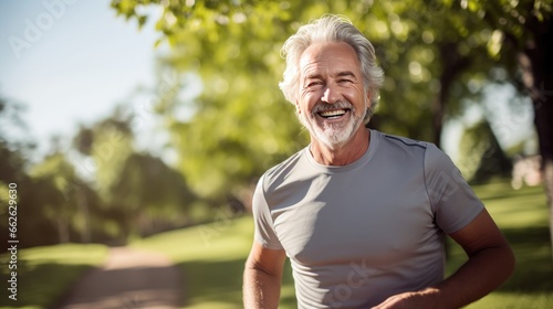 Elderly Fitness Lifestyle - Happy Senior Citizen Enjoying a Park Run!