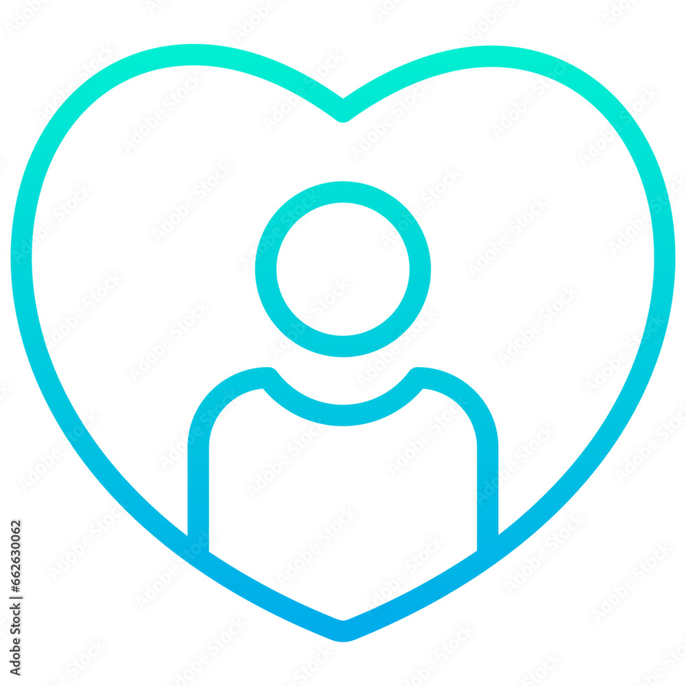 Outline Gradient Heart icon Outline Gradient Heart icon