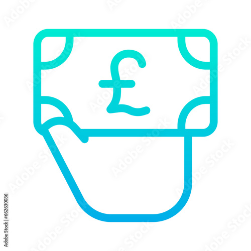 Outline gradient Pound Giving icon