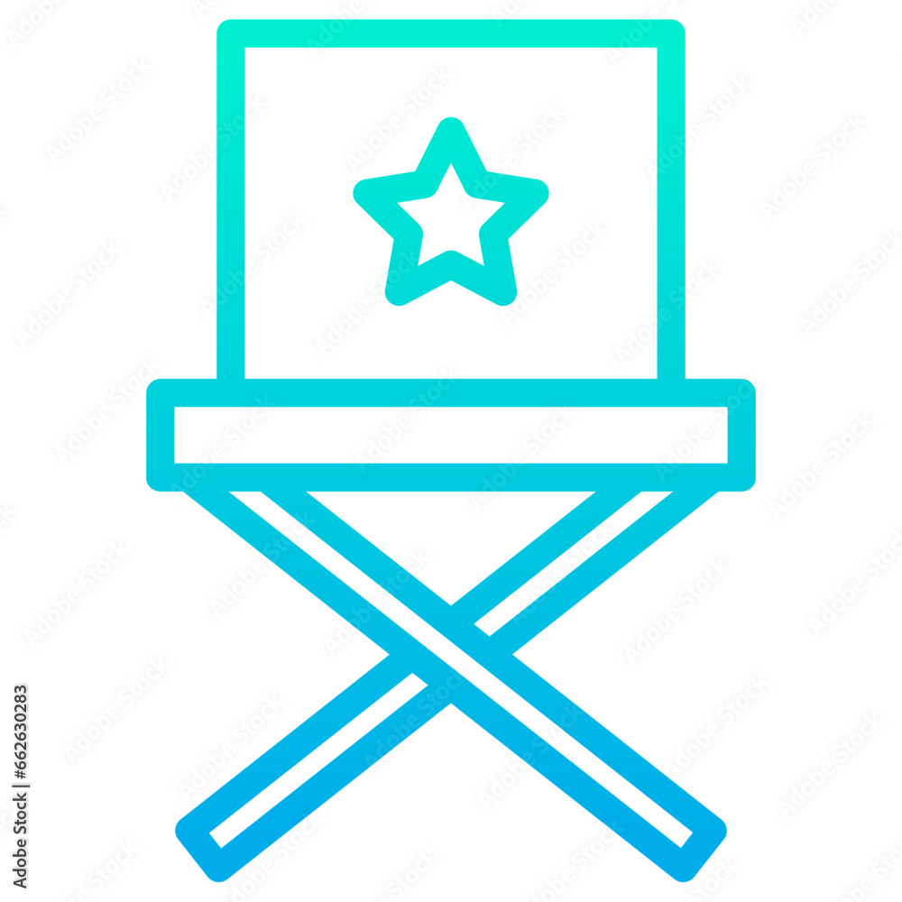 Outline gradient Director chair icon Outline gradient Director chair icon