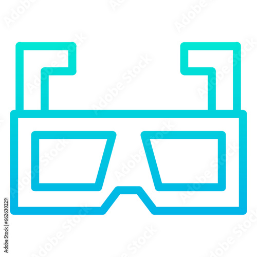 Outline Gradient 3d glasses icon