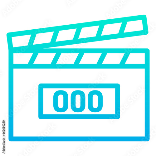 Outline gradient Digital Clapperboard icon