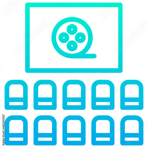 Outline gradient Cinema icon