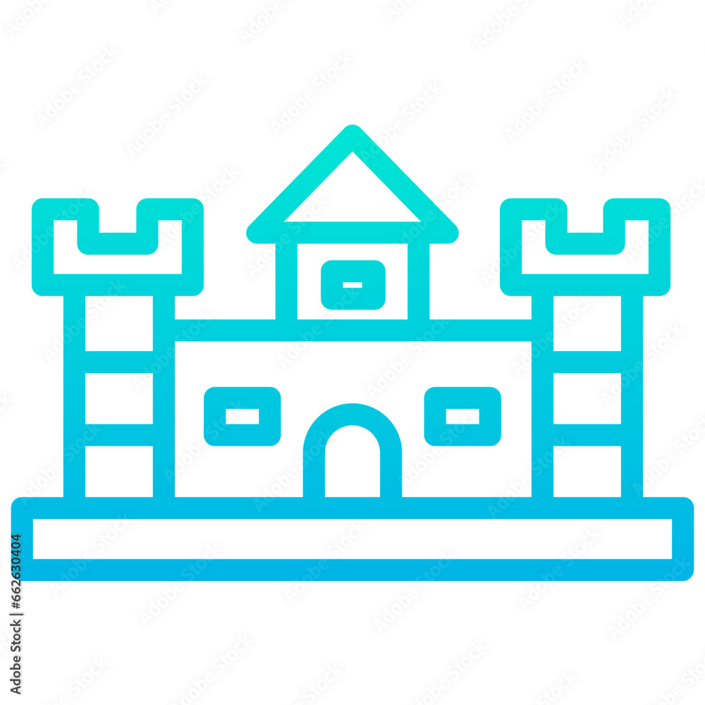 Outline gradient Castle icon Outline gradient Castle icon