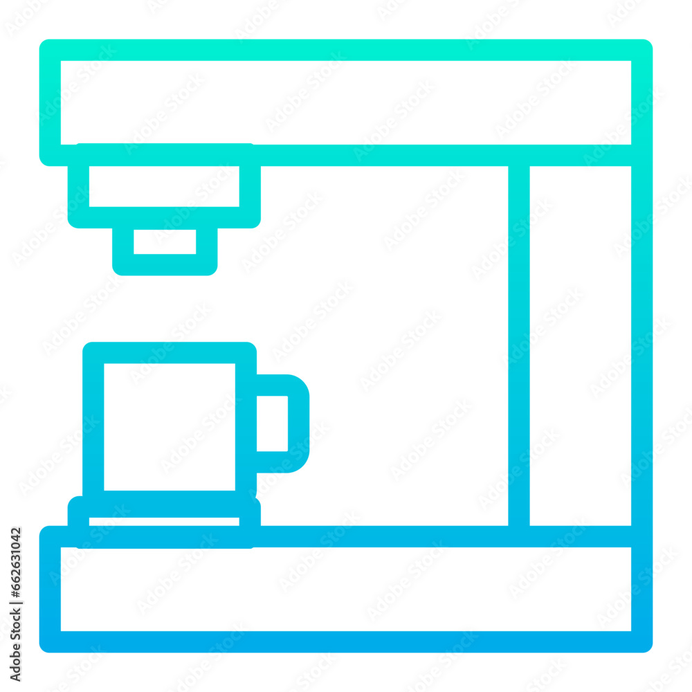 Outline Gradient Coffee Maker icon Outline Gradient Coffee Maker icon