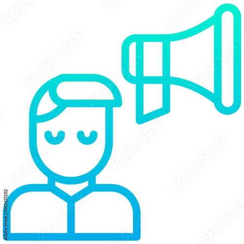 Outline Gradient User Promotion icon
