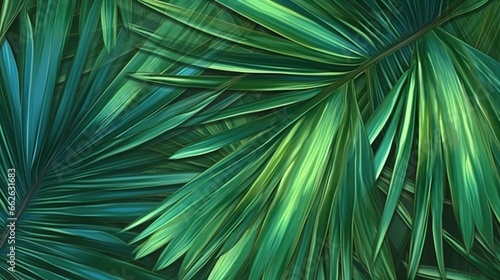 Tropical palm leaf patterns. Fantasy concept   Illustration painting.