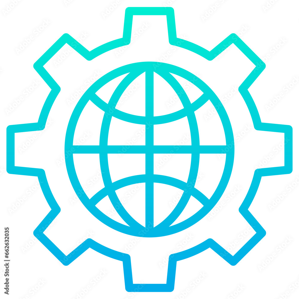 Outline Gradient Global truck icon Outline Gradient Global truck icon