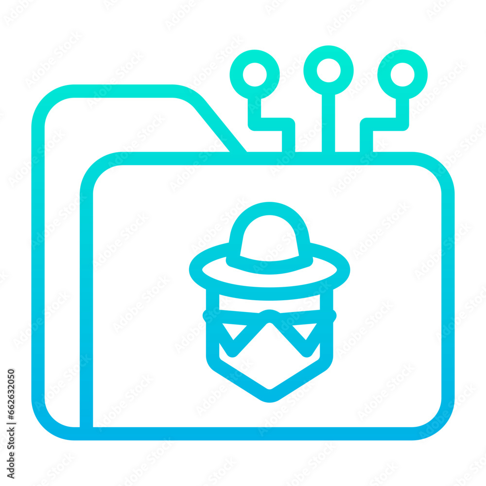 Outline Gradient Folder Hacker icon Outline Gradient Folder Hacker icon