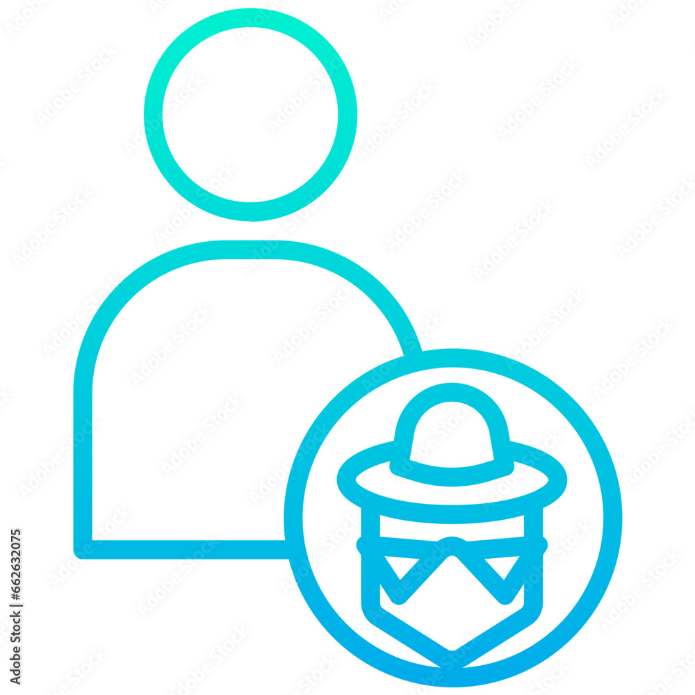 Outline Gradient Profile Hacker icon Outline Gradient Profile Hacker icon