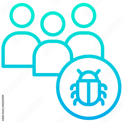 Outline Gradient Bug Users icon