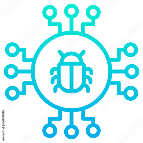 Outline Gradient software virus icon
