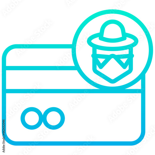 Outline Gradient Credit Card Hacker icon