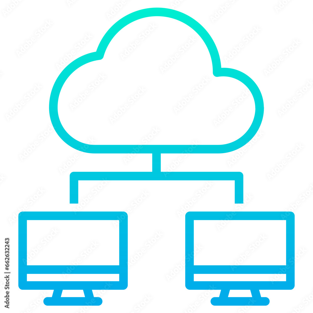 Outline Gradient Network settings icon Outline Gradient Network settings icon