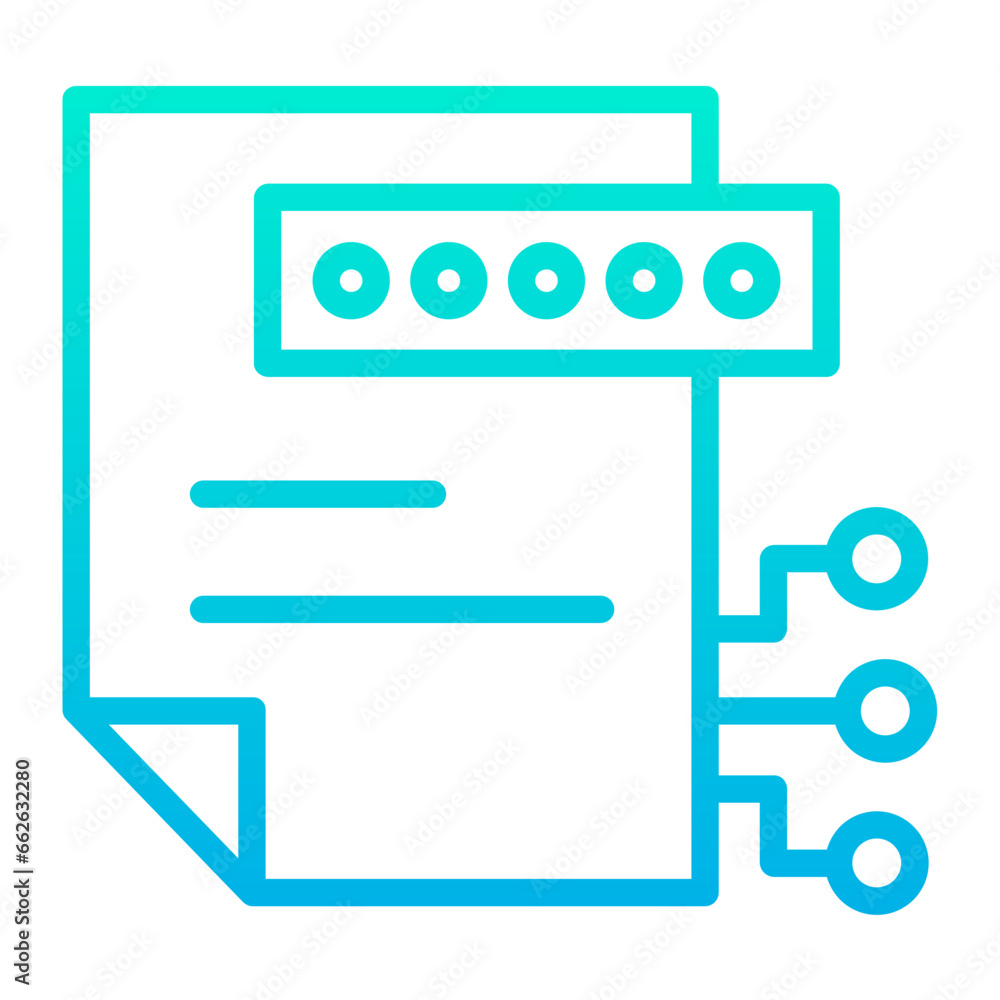 Outline Gradient File Password icon Outline Gradient File Password icon