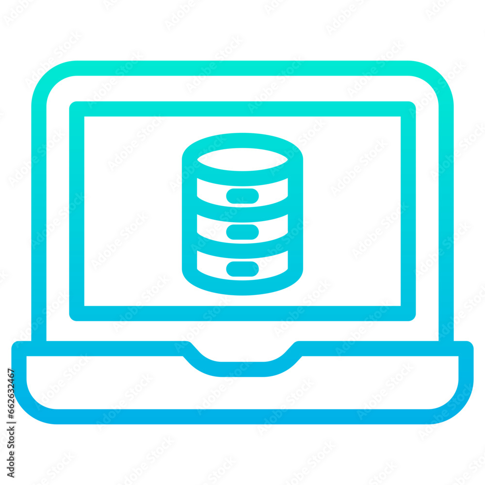 Outline Gradient Laptop server icon Outline Gradient Laptop server icon