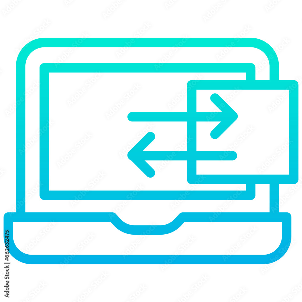 Outline Gradient Laptop Share icon Outline Gradient Laptop Share icon
