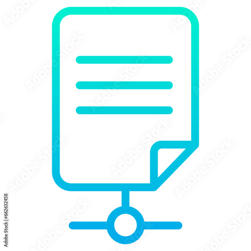 Outline Gradient Document shared icon