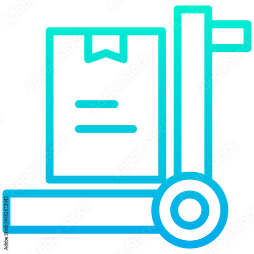 Outline Gradient Delivery box Trolley icon