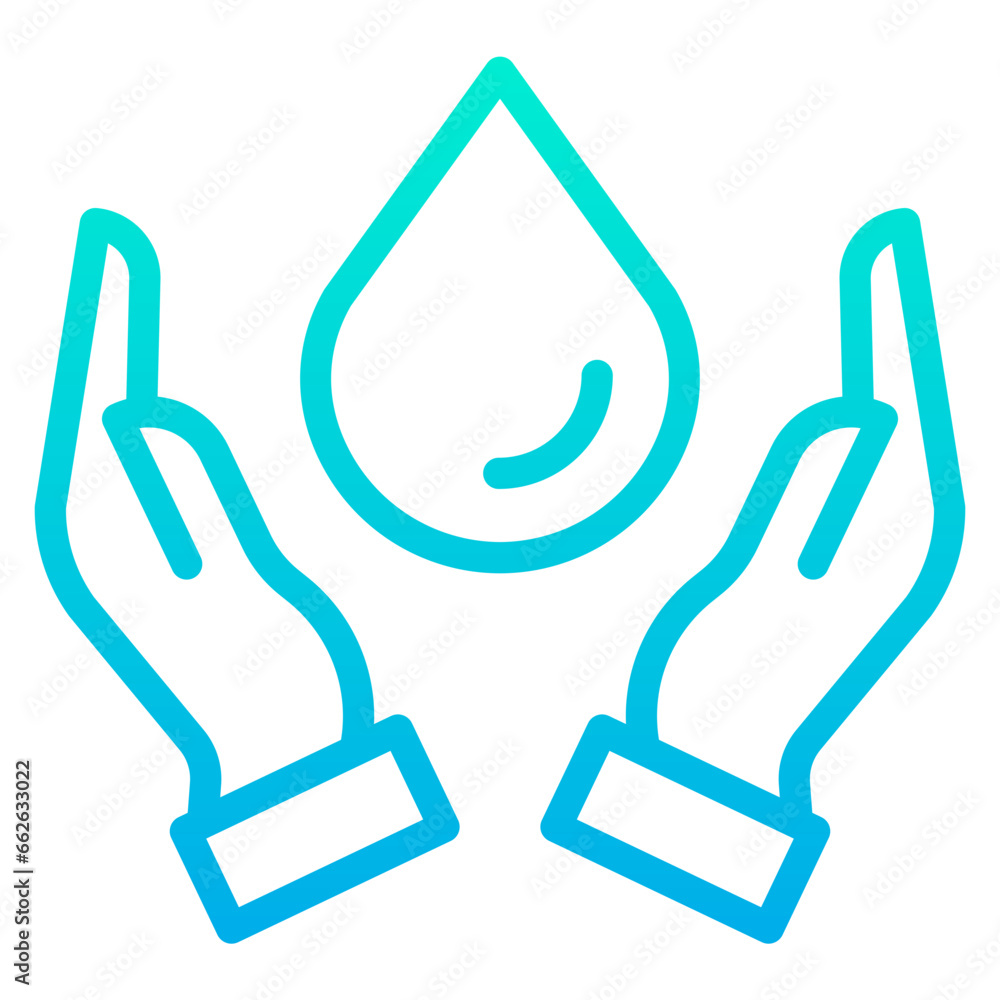Outline Gradient Save water icon
