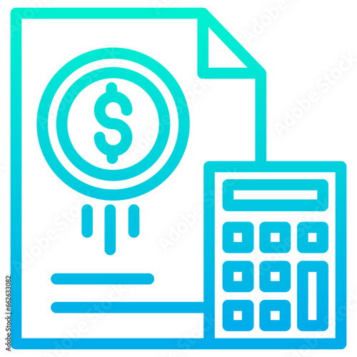 Outline Gradient Dollar Invoice icon