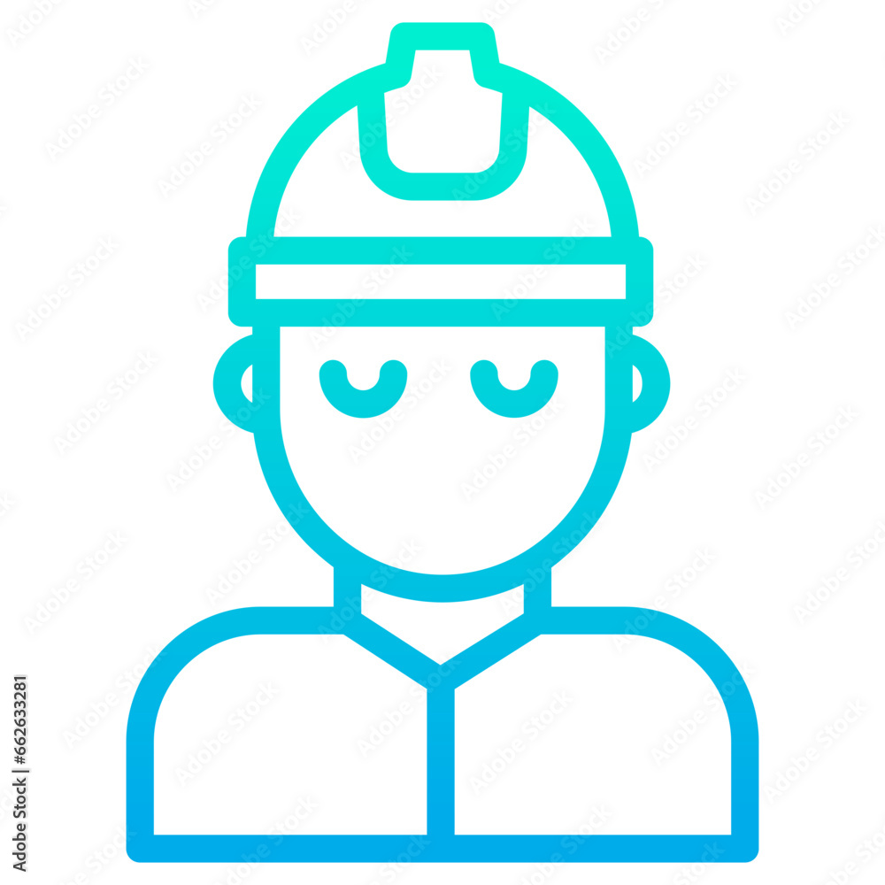 Outline Gradient Labor man icon Outline Gradient Labor man icon