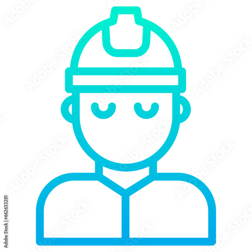 Outline Gradient Labor man icon © kiran Shastry