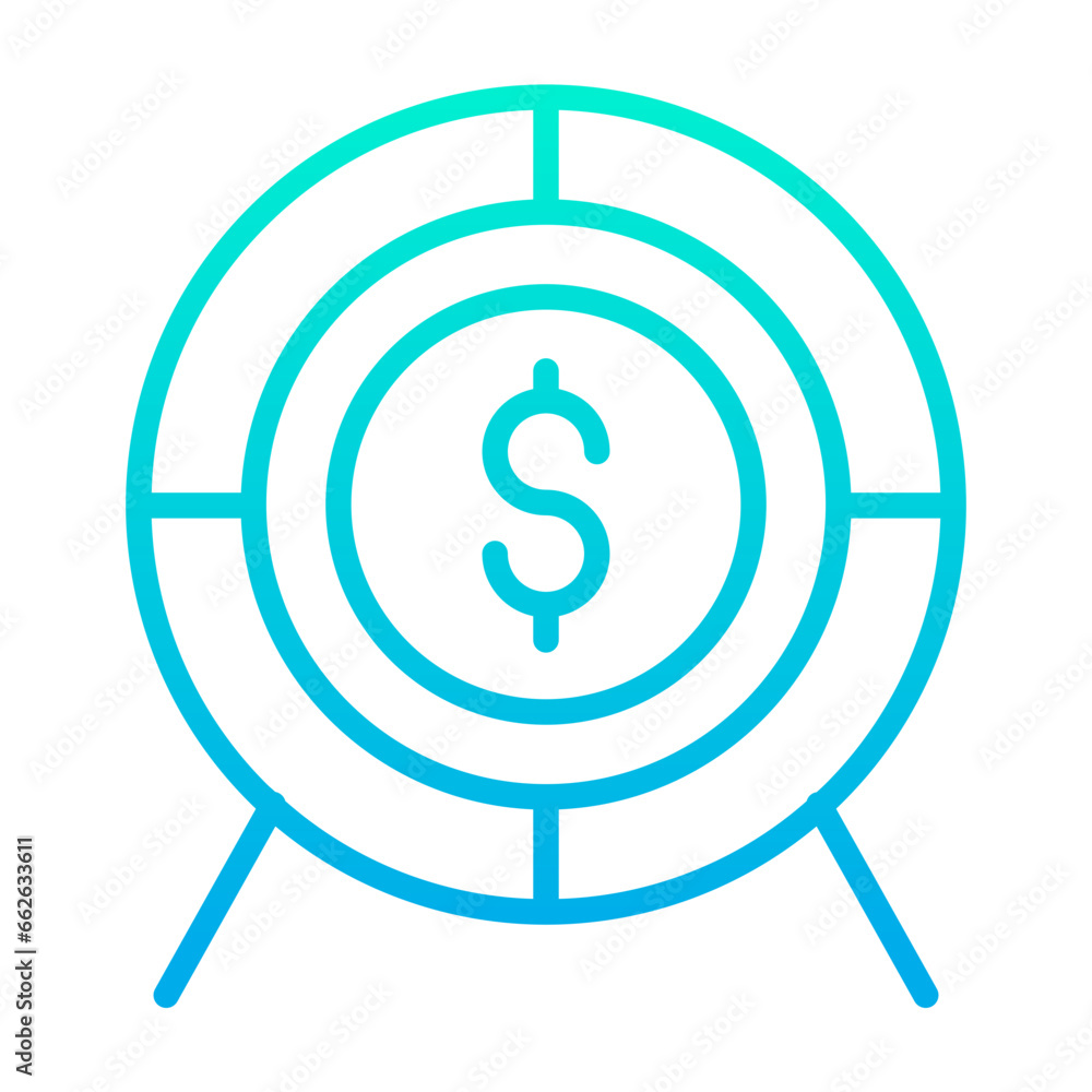 Outline Gradient Dollar Target icon Outline Gradient Dollar Target icon