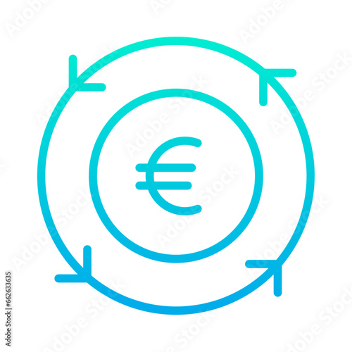 Outline Gradient Euro Chargeback icon