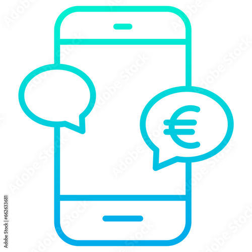 Outline Gradient Euro M-Commerce icon