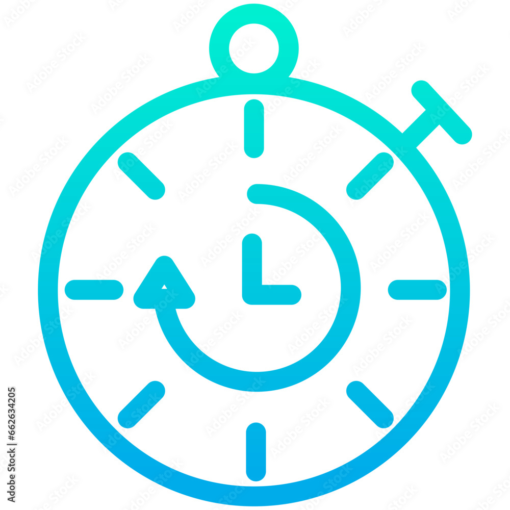 Outline Gradient Stopwatch icon Outline Gradient Stopwatch icon