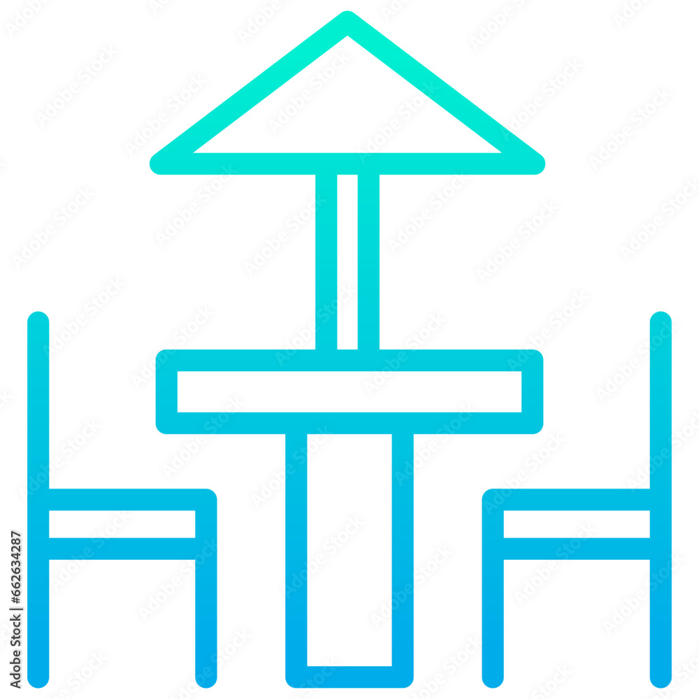 Outline Gradient Food Table icon Outline Gradient Food Table icon
