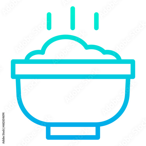 Outline Gradient Rice Bowl icon