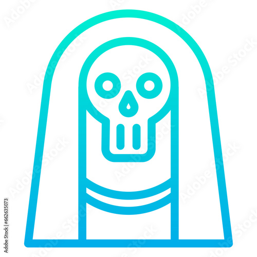 Outline Gradient Reaper Evil Face icon