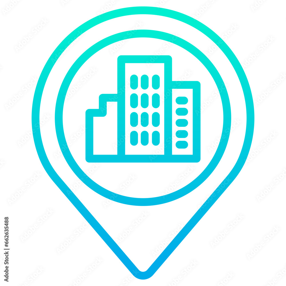 Outline Gradient Heart Location icon Outline Gradient Heart Location icon
