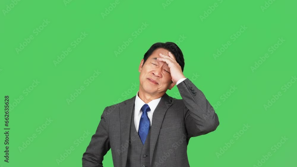 失敗して落ち込む中年ビジネスマン 失敗して落ち込む中年ビジネスマン