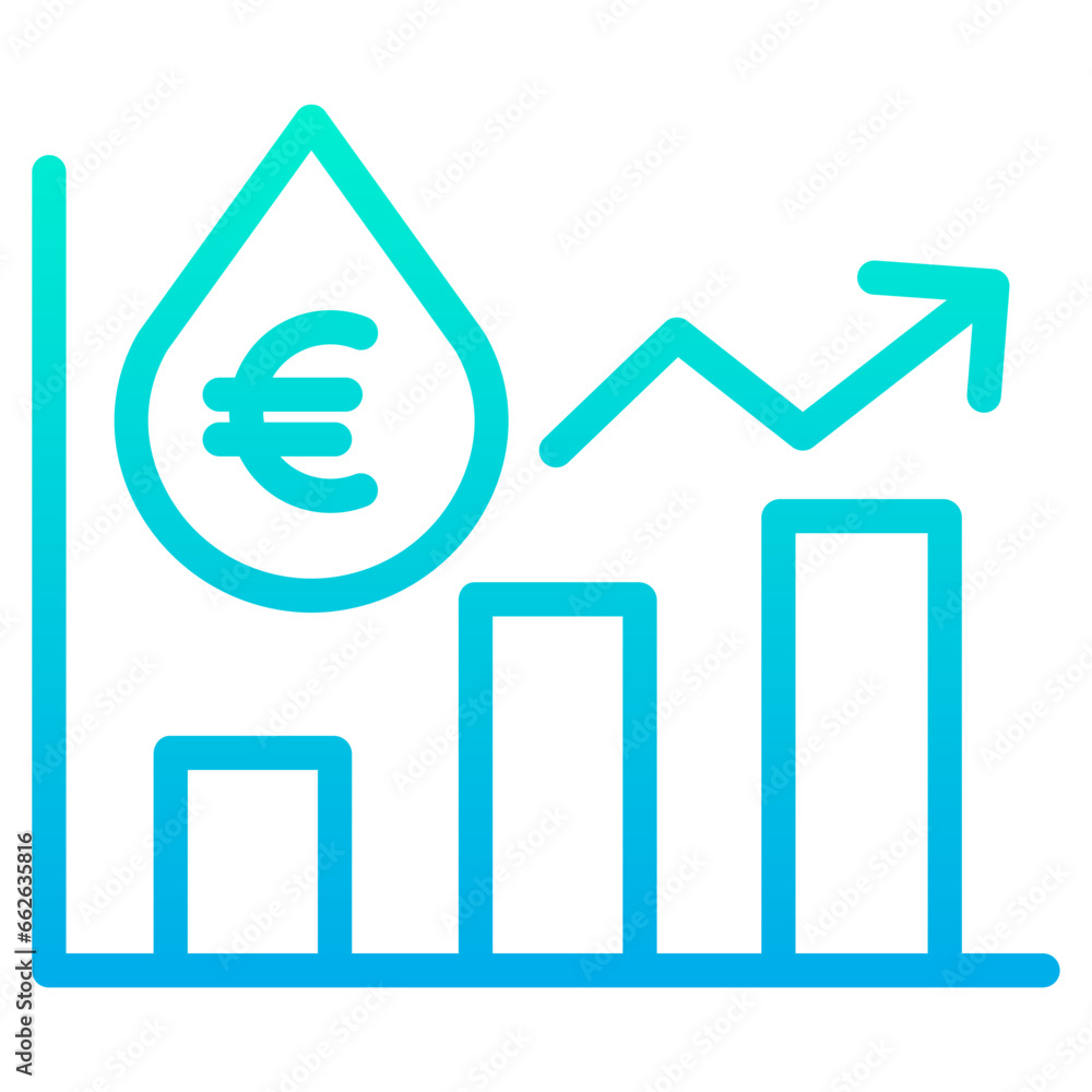 Outline Gradient Euro Oil icon Outline Gradient Euro Oil icon