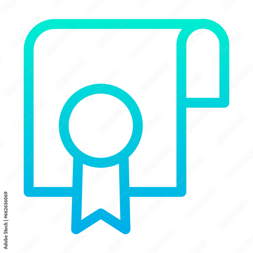 Outline Gradient Certificate icon Outline Gradient Certificate icon