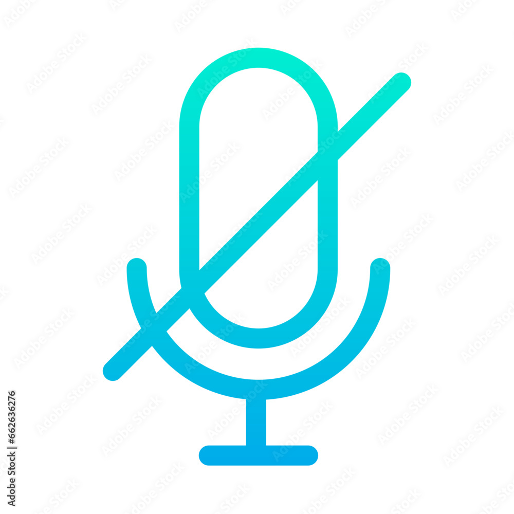 Outline Gradient Microphone off icon Outline Gradient Microphone off icon