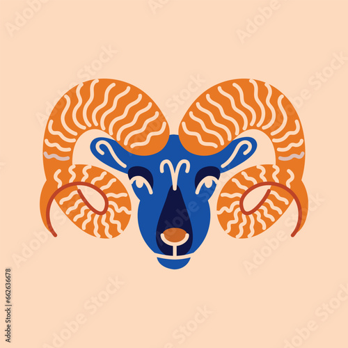 Aries color concept icon. Zodiac sign. Astrology and horoscope.