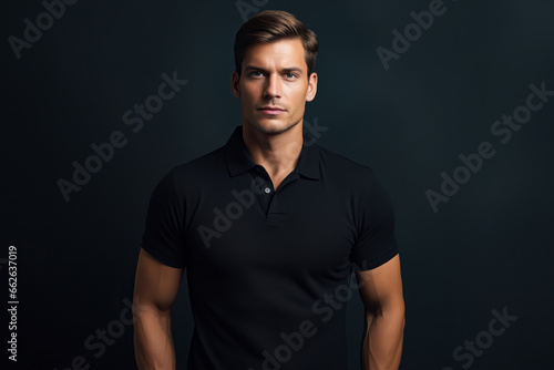 Man in black shirt posing for picture.