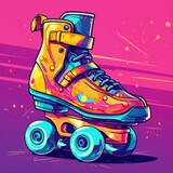 Retro roller skates in 90s style