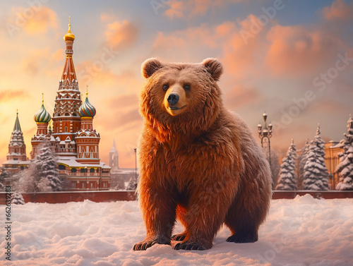 
Russian bear in Moscow at the Kremlin