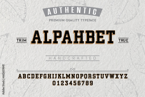 Alphabet typeface. For labels and different type designs