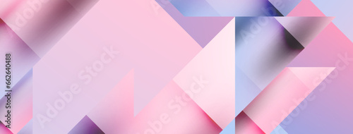 Vivid abstraction unfolds. Triangles in seamless harmony, composing dynamic geometric backdrop. Interplay of angles and hues forms captivating tapestry, evoking modernity and artistic allure