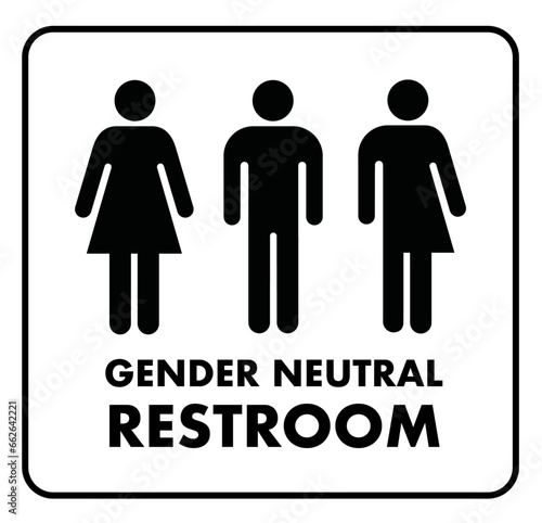 Gender neutral restroom sign