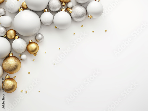 Wallpaper Mural Minimalist Christmas card in white and gold colors Torontodigital.ca
